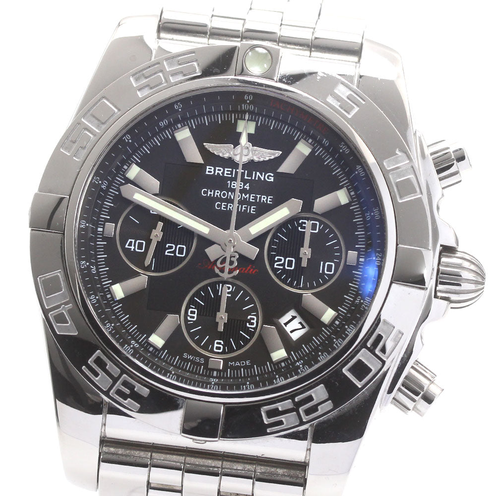 BREITLING Chronomat 44 AB0110 Chronograph black Dial Automatic Men's_873993