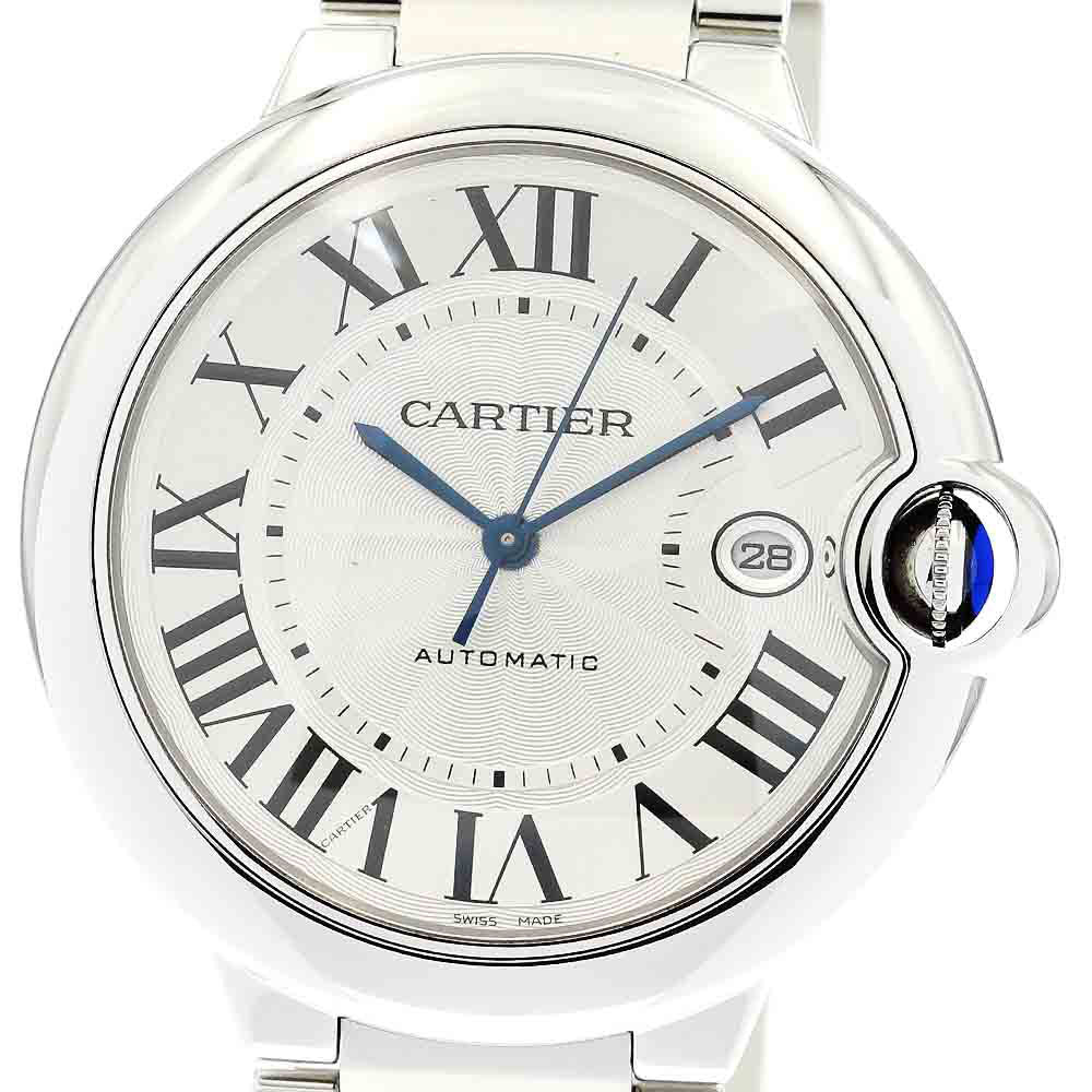 CARTIER Baron Blue LM W69012Z4 Date Silver Dial Automatic Men's Watch_874009