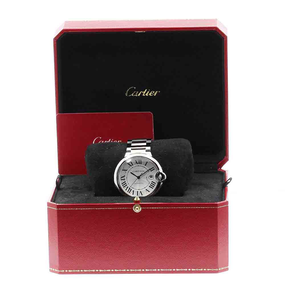 CARTIER Baron Blue LM W69012Z4 Date Silver Dial Automatic Men's Watch_874009