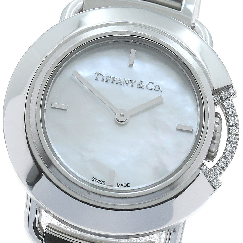 TIFFANY&Co. T Smile 69347290 Limited edition watch with genuine diamonds and shell dial White shell Dial Quartz Ladies Watch_874016