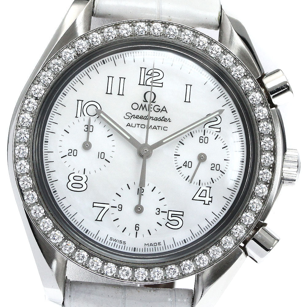 OMEGA Speedmaster 3815.70.36 Diamond Bezel White shell Dial Automatic Men's Watch_874042