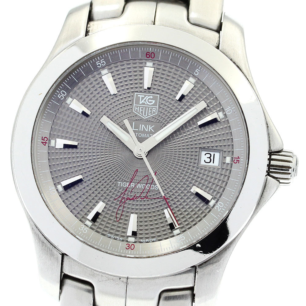 TAG HEUER Link Tiger Woods WJF2113 Date Gray Dial Automatic Men's Watch_874134