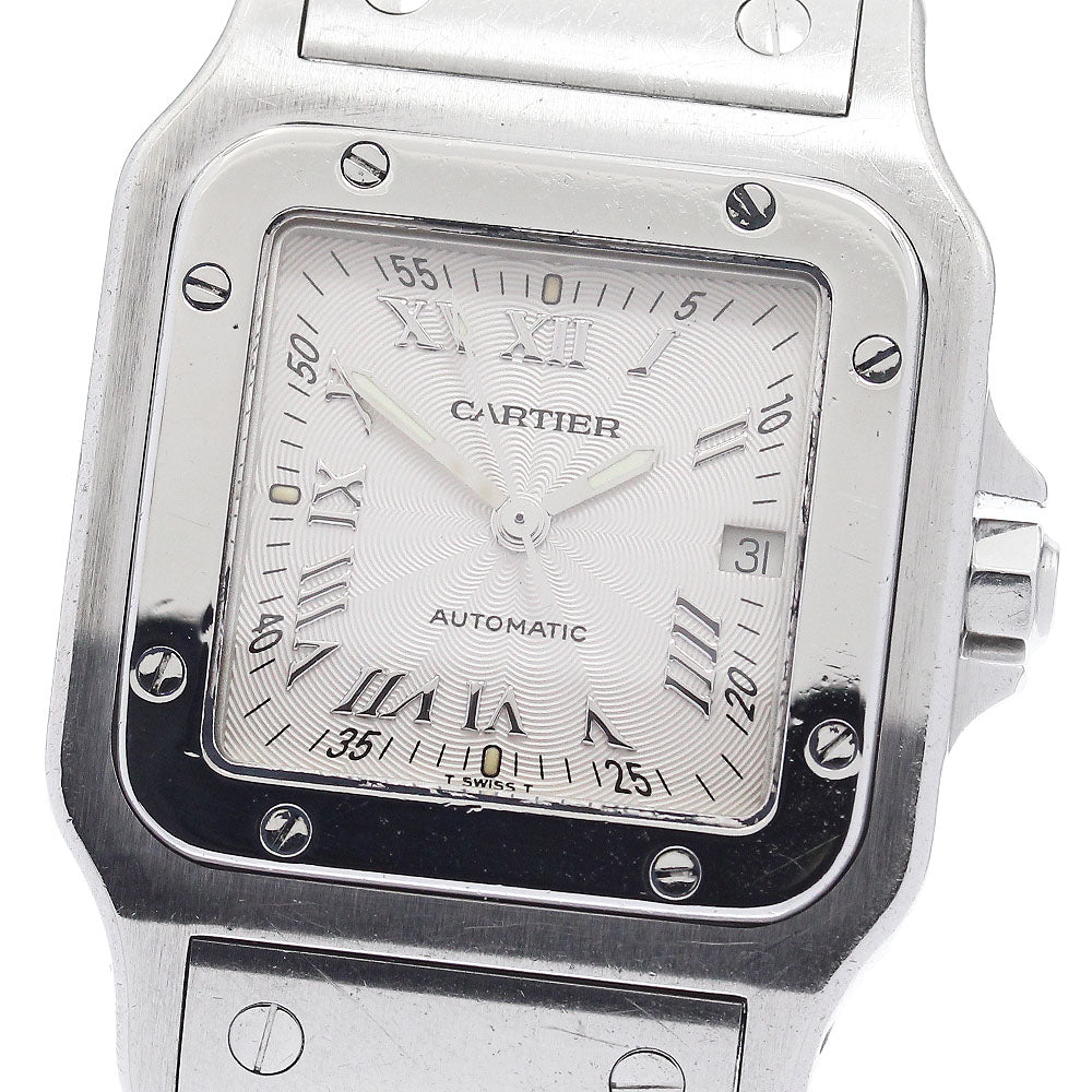 CARTIER Santos Galbee LM W20040D6 Date Silver Dial Automatic Men's Watch_874153