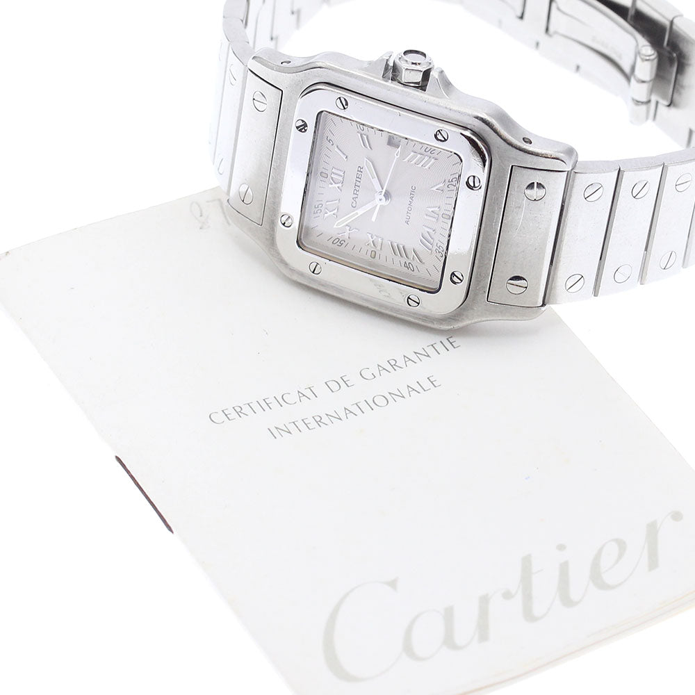 CARTIER Santos Galbee LM W20040D6 Date Silver Dial Automatic Men's Watch_874153