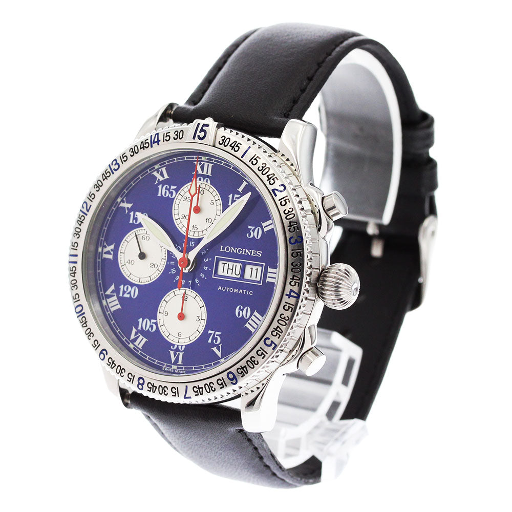 LONGINES Lindbergh L2.618.4 Day-Date Chronograph blue Dial Auto Men's_874179