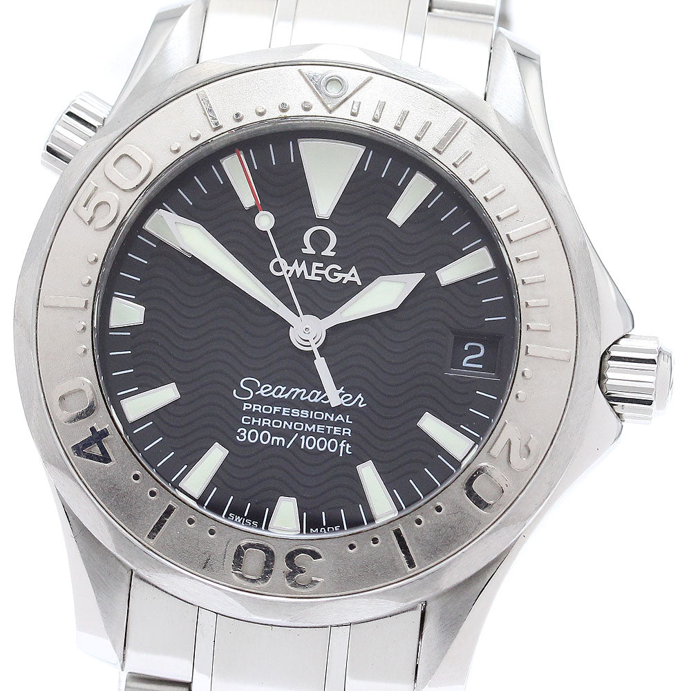 OMEGA Seamaster300 2236.50 WG bezel date black Dial Automatic Boy's Watch_874229