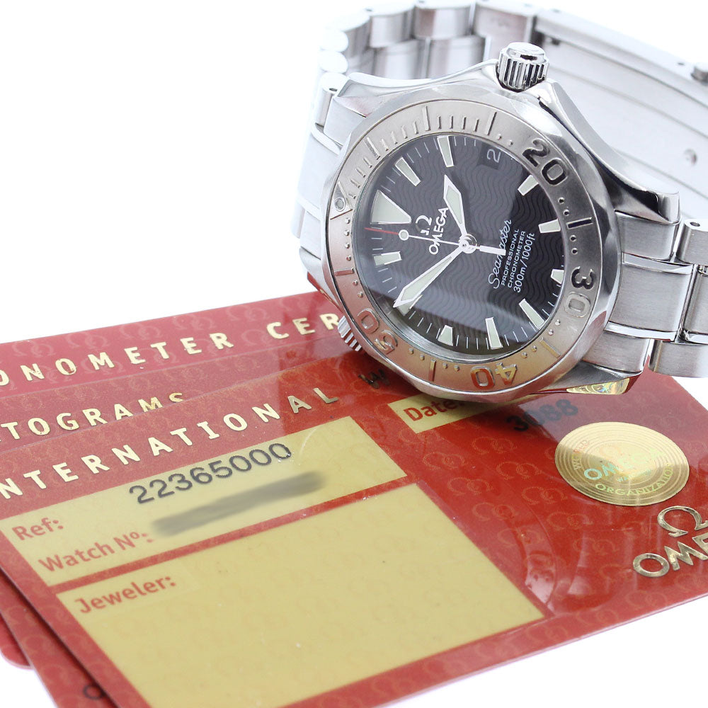 OMEGA Seamaster300 2236.50 WG bezel date black Dial Automatic Boy's Watch_874229