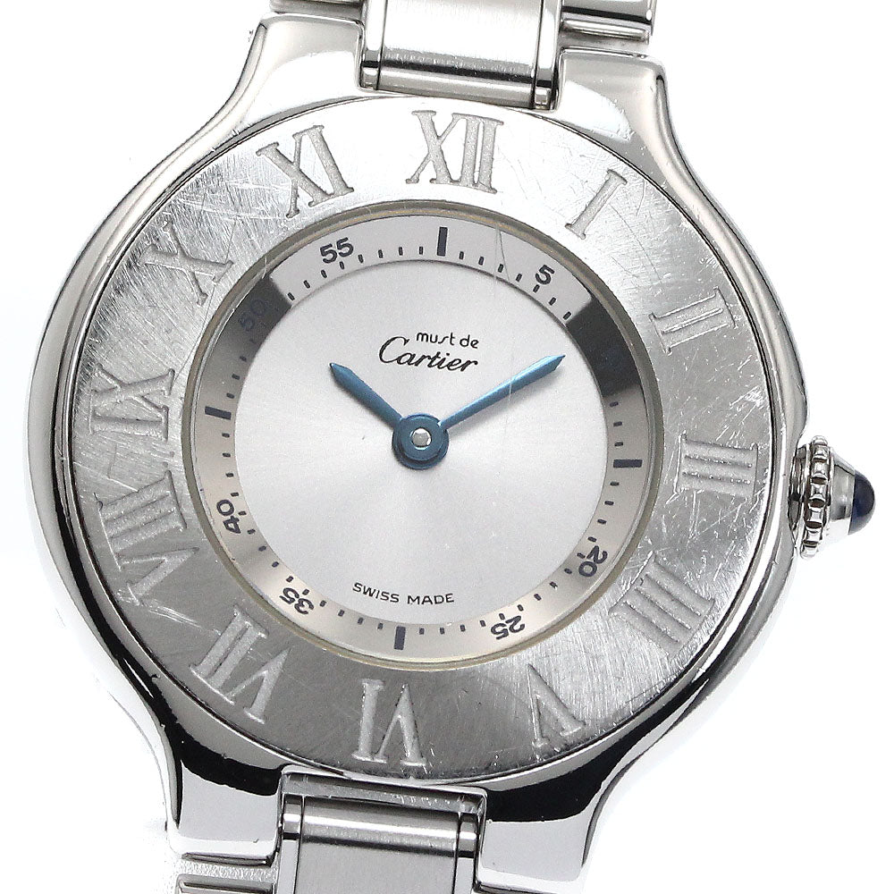 CARTIER Must21LM W10110T2 Silver Dial Quartz Boy's Watch_874235