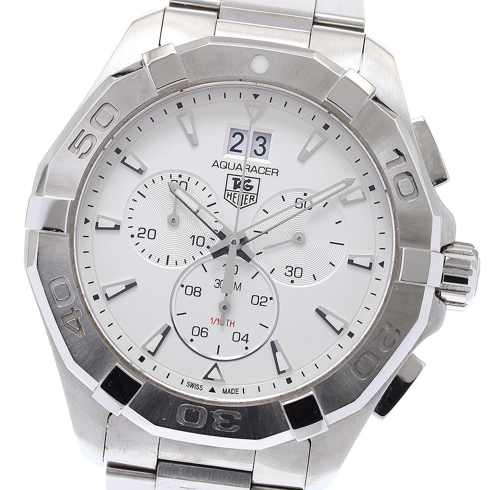 TAG HEUER Aqua Racer CAY1111 Chronograph Date Silver Dial Quartz Men's_874311