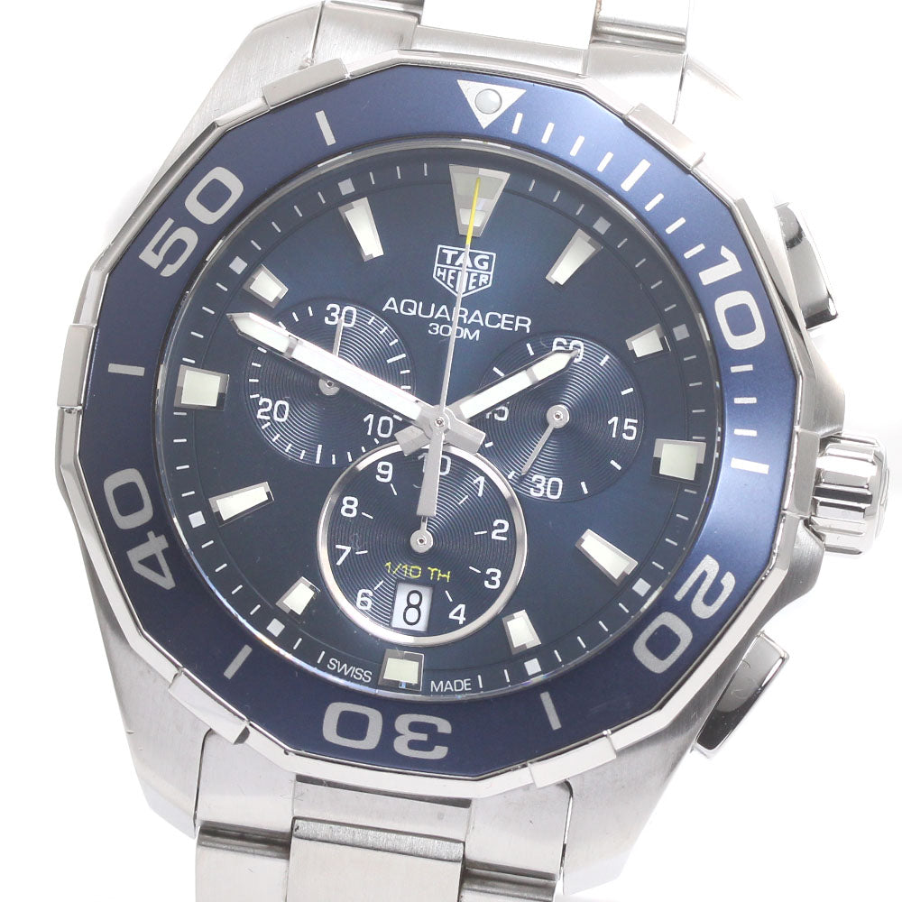 TAG HEUER Aqua racer CAY111B Chronograph Date blue Dial Quartz Men's_874337