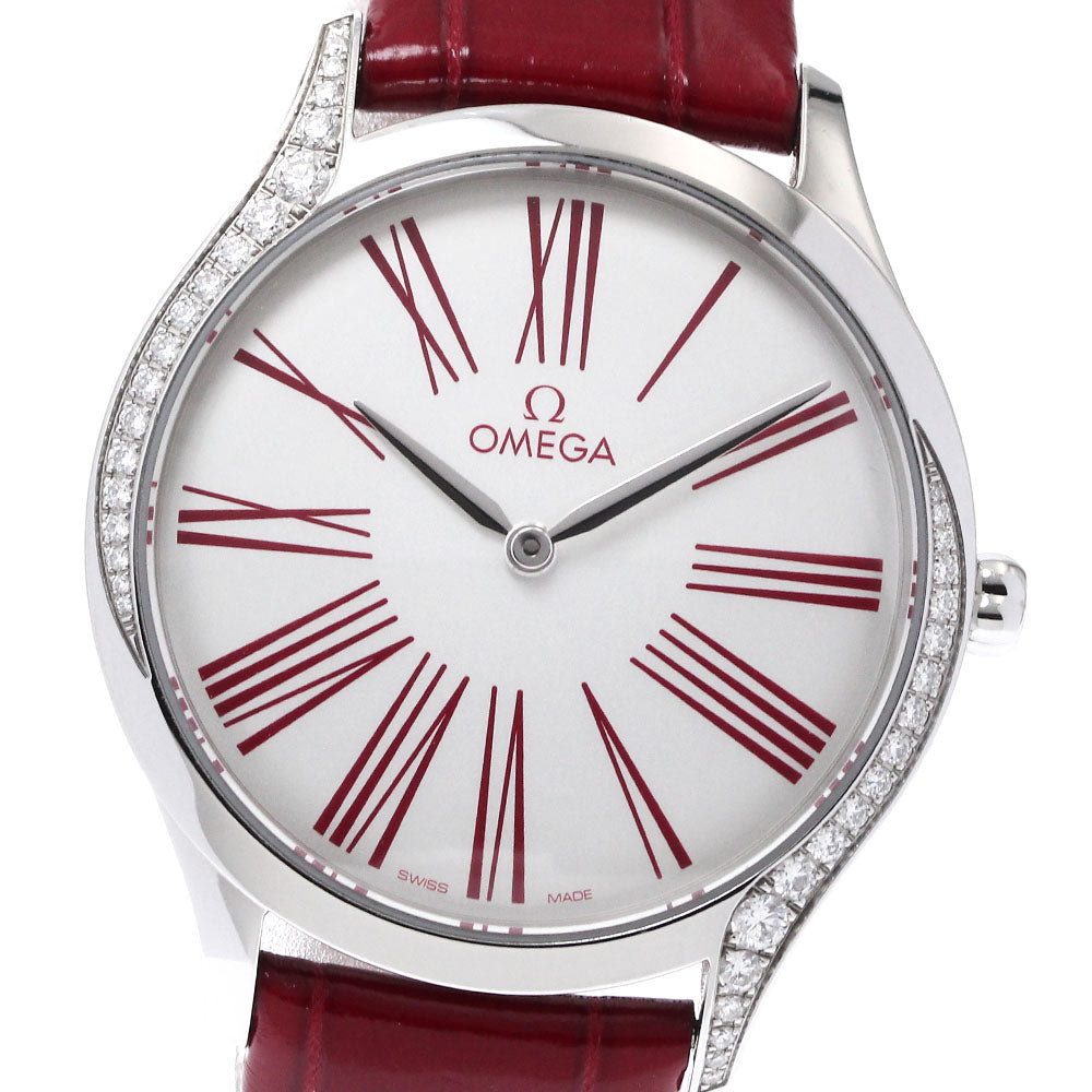 OMEGA De Ville Tresor 428.18.36.60.04.002 Diamond Bezel Silver Dial Quartz Boy's Watch_874350