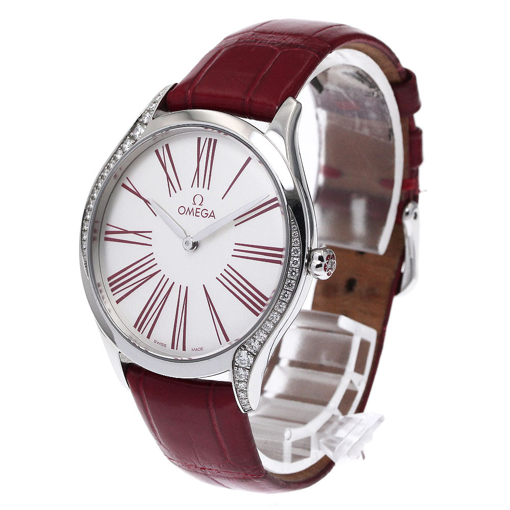OMEGA De Ville Tresor 428.18.36.60.04.002 Diamond Bezel Silver Dial Quartz Boy's Watch_874350