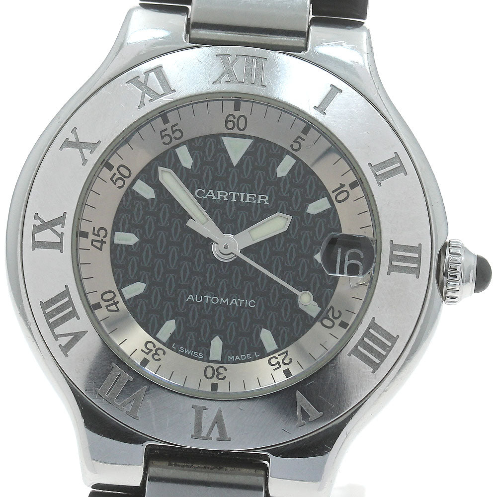CARTIER Must 21 Vantean Oatskaf W10147U2 Date Black Dial Automatic Boy's_874351