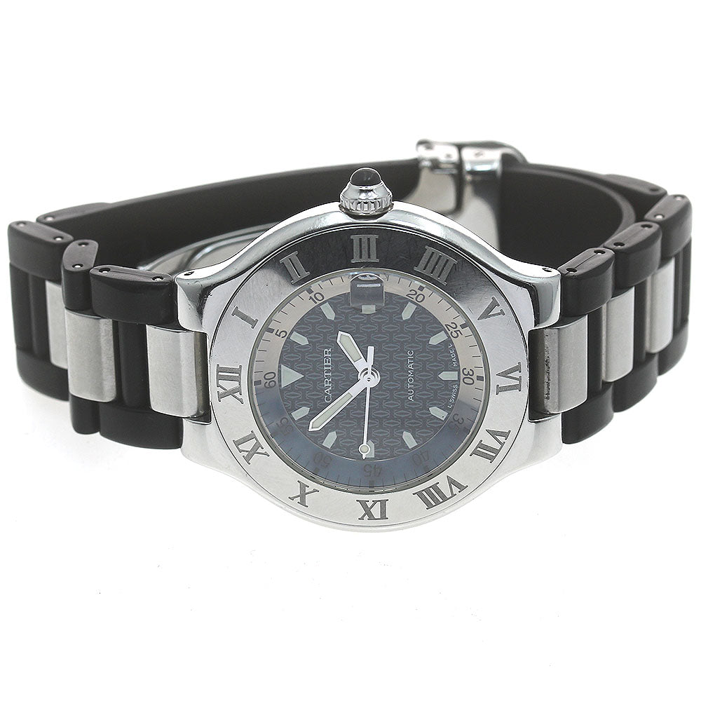 CARTIER Must 21 Vantean Oatskaf W10147U2 Date Black Dial Automatic Boy's_874351