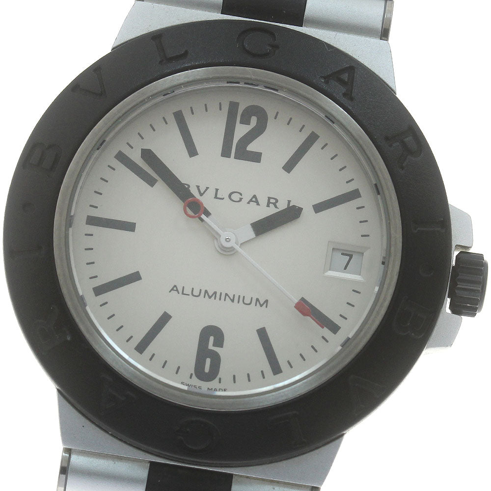 BVLGARI Aluminum AL38TA Date Silver Dial Automatic Men's Watch_874352