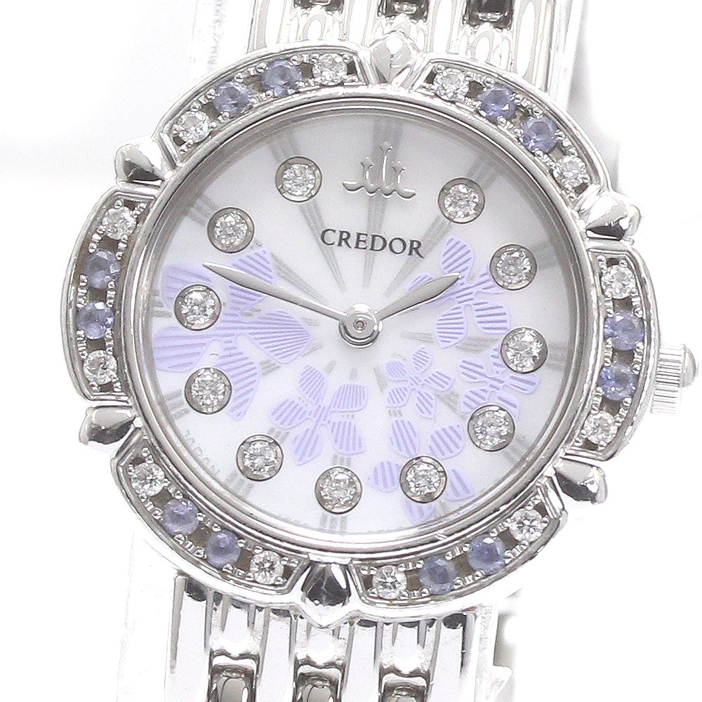 SEIKO CREDOR Takarazuka 100th Anniversary 1E70-0CZ0/GSTE845 Diamond bezel 11P diamond White shell Dial Quartz Ladies Watch_874389
