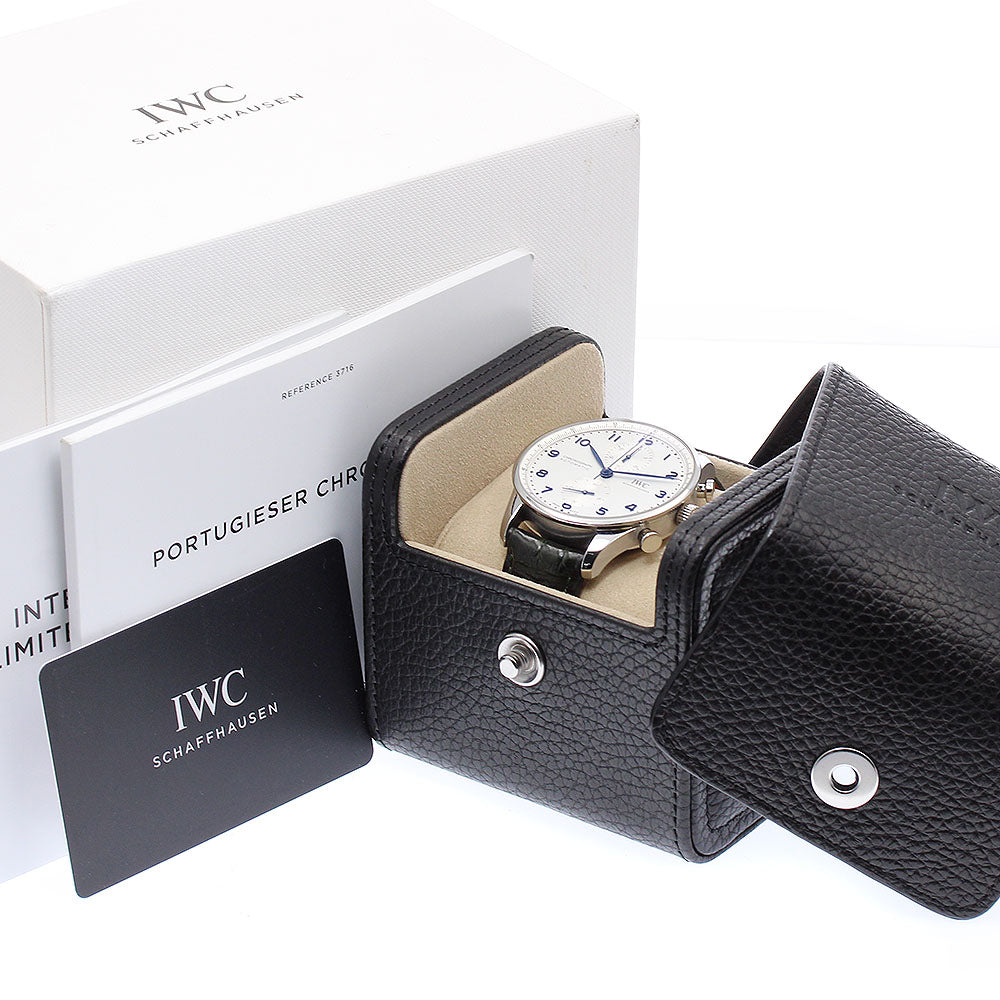 IWC SCHAFFHAUSEN Portuguese IW371605 Chronograph Silver Dial Automatic Men's Watch_874393