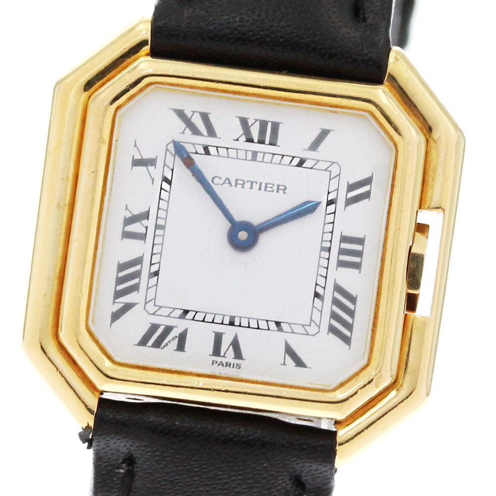 CARTIER Sun Tulle SM 18K Yellow Gold white Dial Hand Winding Ladies Watch_874403