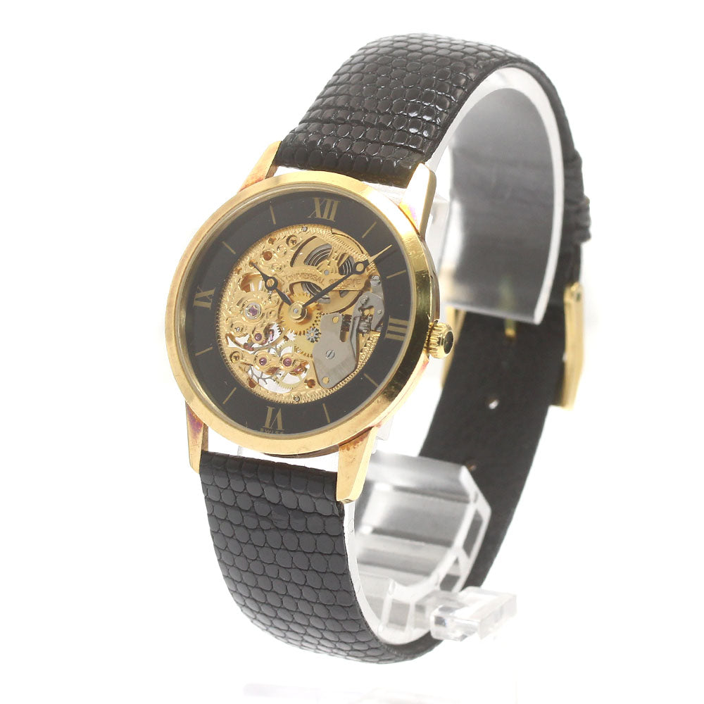 Universal Geneve Franklin Mint 4083 K18YG Skeleton Gold / Black Dial Hand Winding Men's Watch_874515