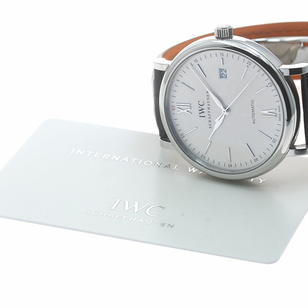 IWC SCHAFFHAUSEN Portofino IW356501 Date Silver Dial Automatic Men's Watch_874541