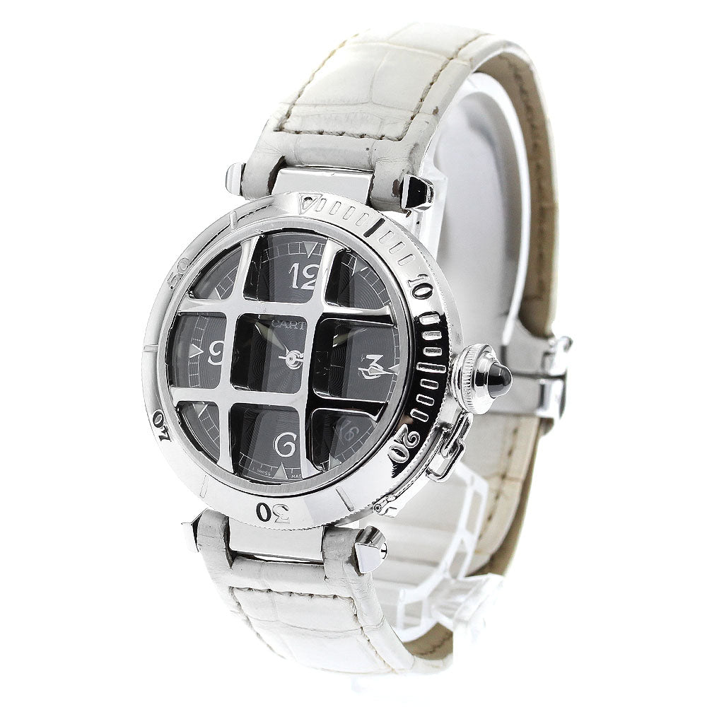 CARTIER Pasha 38 N950 Convex Grid W3106255 Platinum bezel gray Dial Automatic Men's Watch_874570