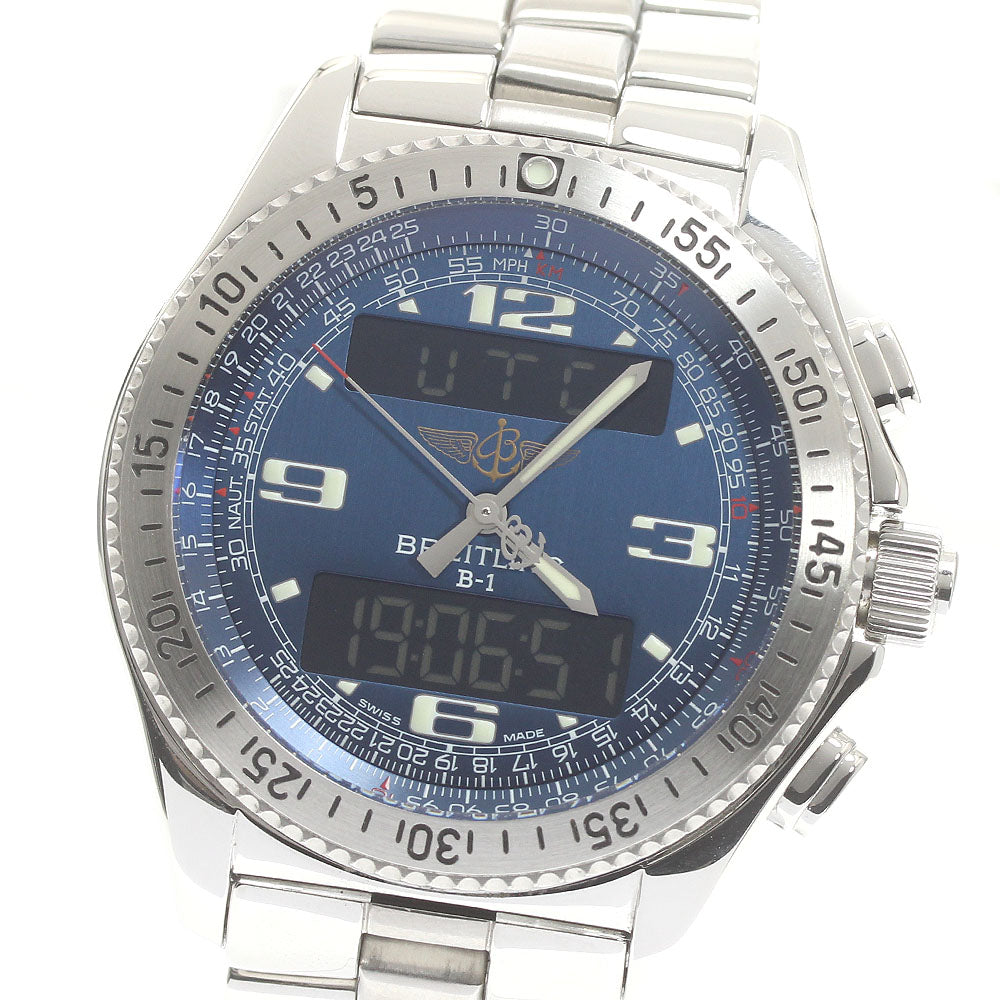 BREITLING B-1 A68362 blue Dial Quartz Men's Watch_874579