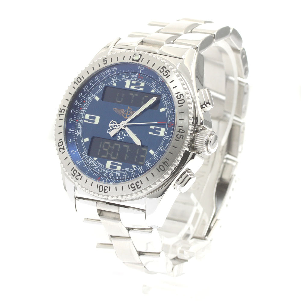BREITLING B-1 A68362 blue Dial Quartz Men's Watch_874579