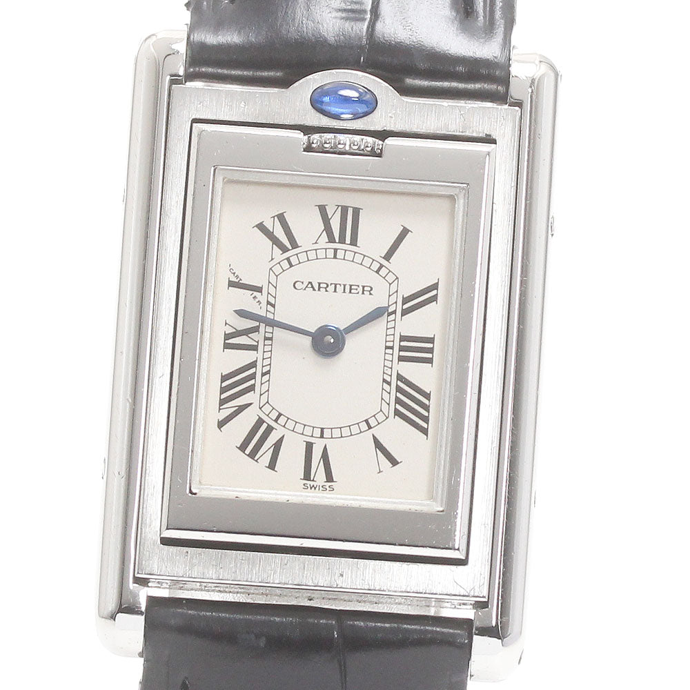 CARTIER Tank bath curant W1011158 beige Dial Quartz Ladies Watch_874593
