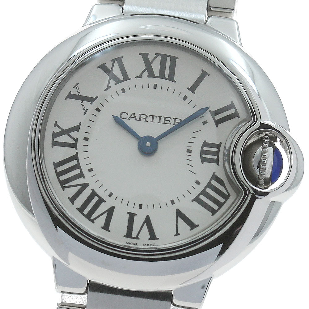 CARTIER Baron blue SM W69010Z4 Silver Dial Quartz Ladies Watch_874640