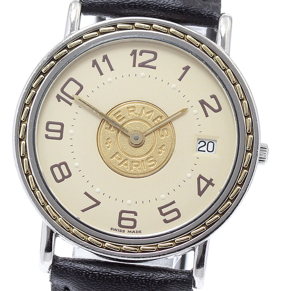 HERMES Serie Date Beige Dial Quartz Men's Watch_874691