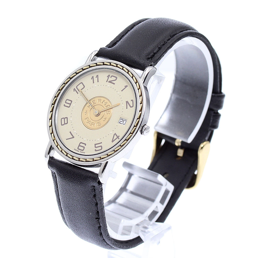 HERMES Serie Date Beige Dial Quartz Men's Watch_874691