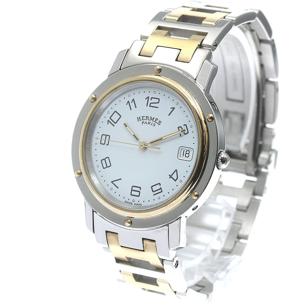 HERMES Clipper CL6.720 Date white Dial Quartz Men's Watch_874693
