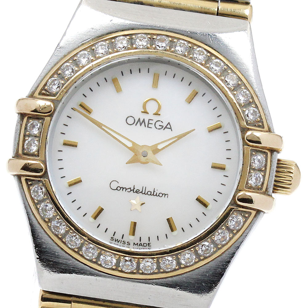 OMEGA Constellation Mini 1267.70 Diamond Bezel White shell Dial Quartz Ladies Watch_874724