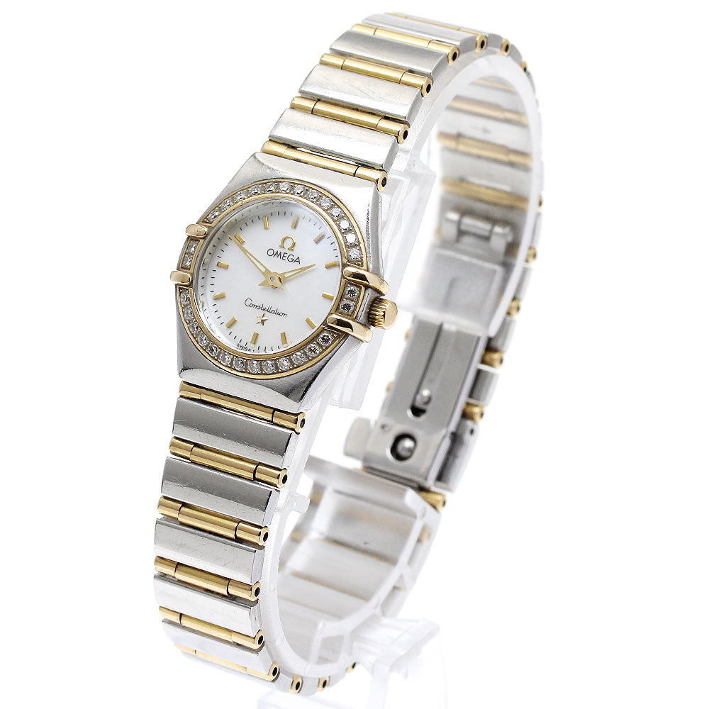 OMEGA Constellation Mini 1267.70 Diamond Bezel White shell Dial Quartz Ladies Watch_874724
