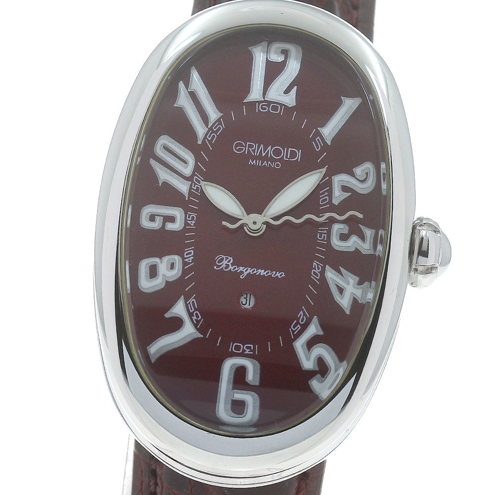 GRIMOLDI Borgonovo Reggina 1914 Limited Edition Date wine-red Dial Automatic Men's Watch_874732