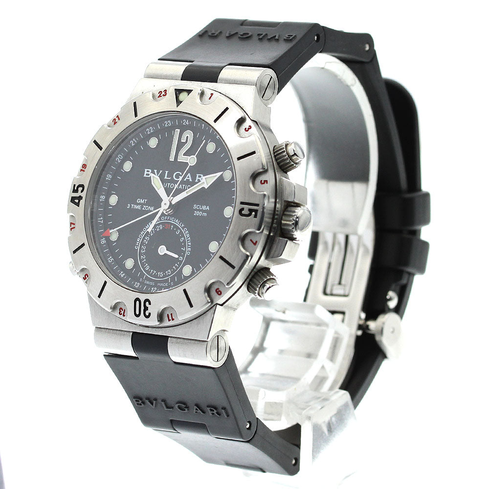 BVLGARI Diagono Scuba SD38SGMT GMT date black Dial Automatic Men's Watch_874733
