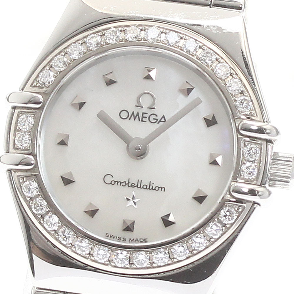 OMEGA Constellation 1465.71 Diamond Bezel White shell Dial Quartz Ladies Watch_874800