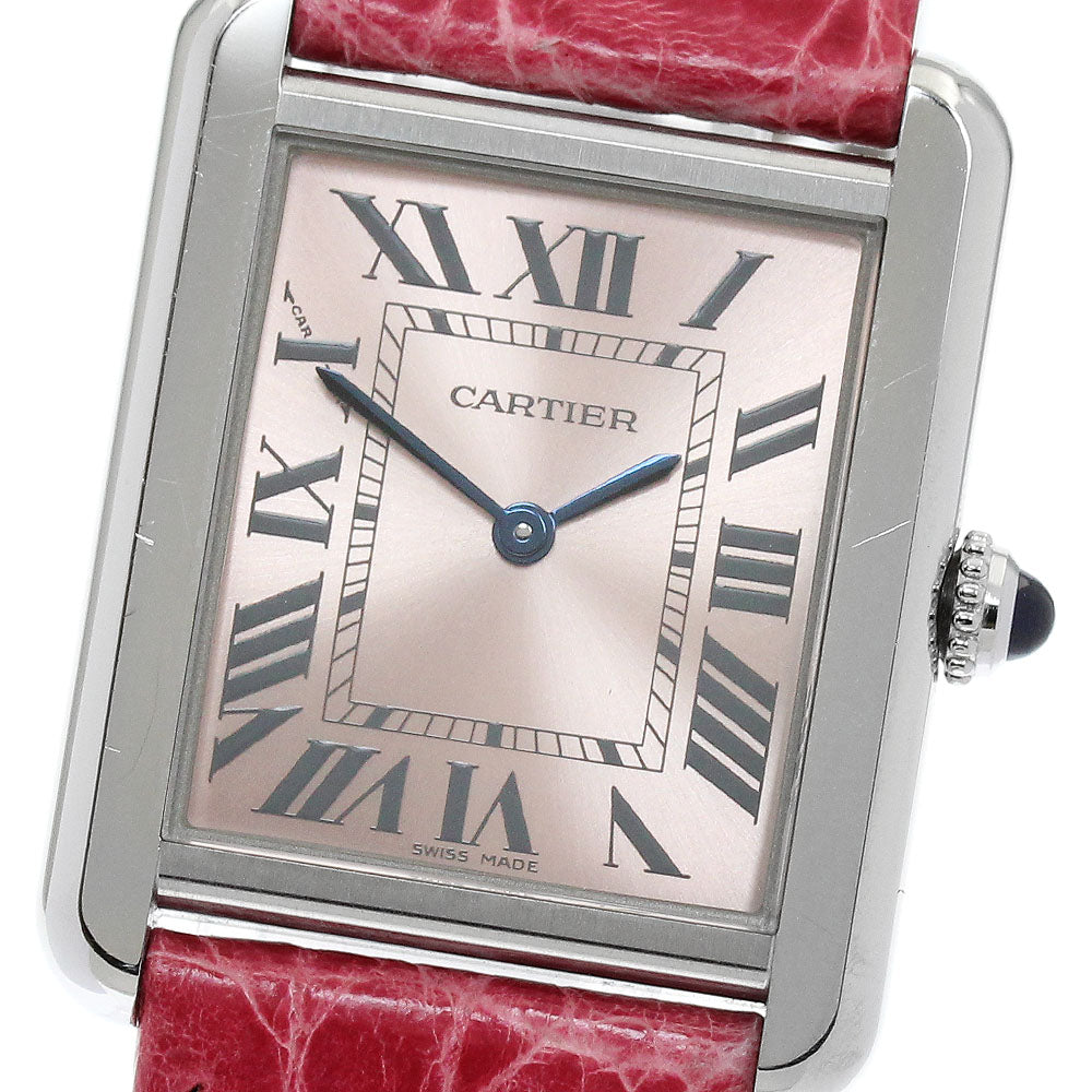 CARTIER Tank solo SM W5200000 pink Dial Quartz Ladies Watch_874805