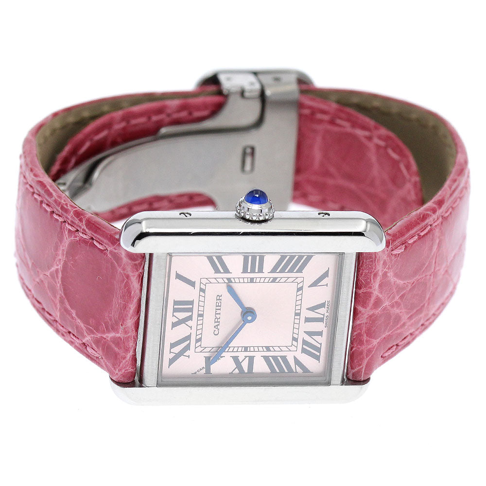 CARTIER Tank solo SM W5200000 pink Dial Quartz Ladies Watch_874805
