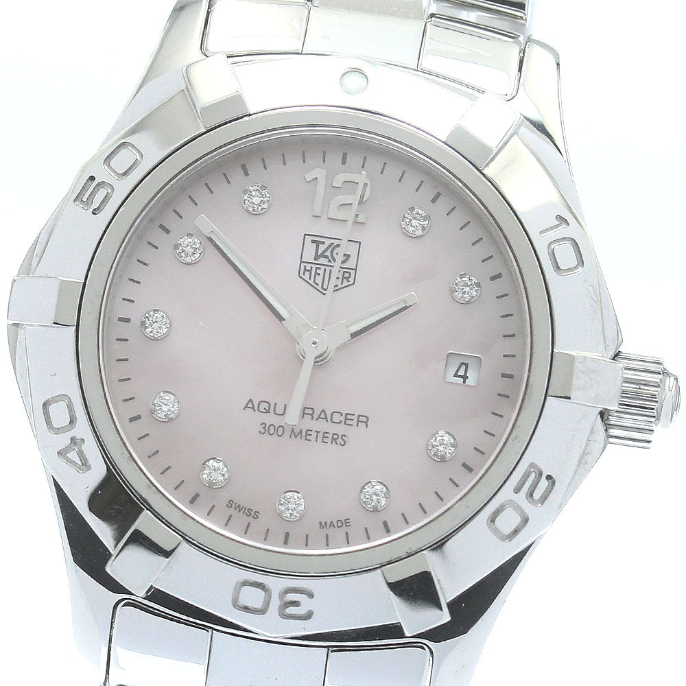 TAG HEUER Aqua racer WAF141A 10P diamond date Quartz Ladies Watch_874820