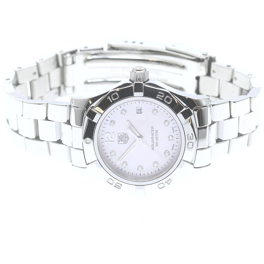 TAG HEUER Aqua racer WAF141A 10P diamond date Quartz Ladies Watch_874820