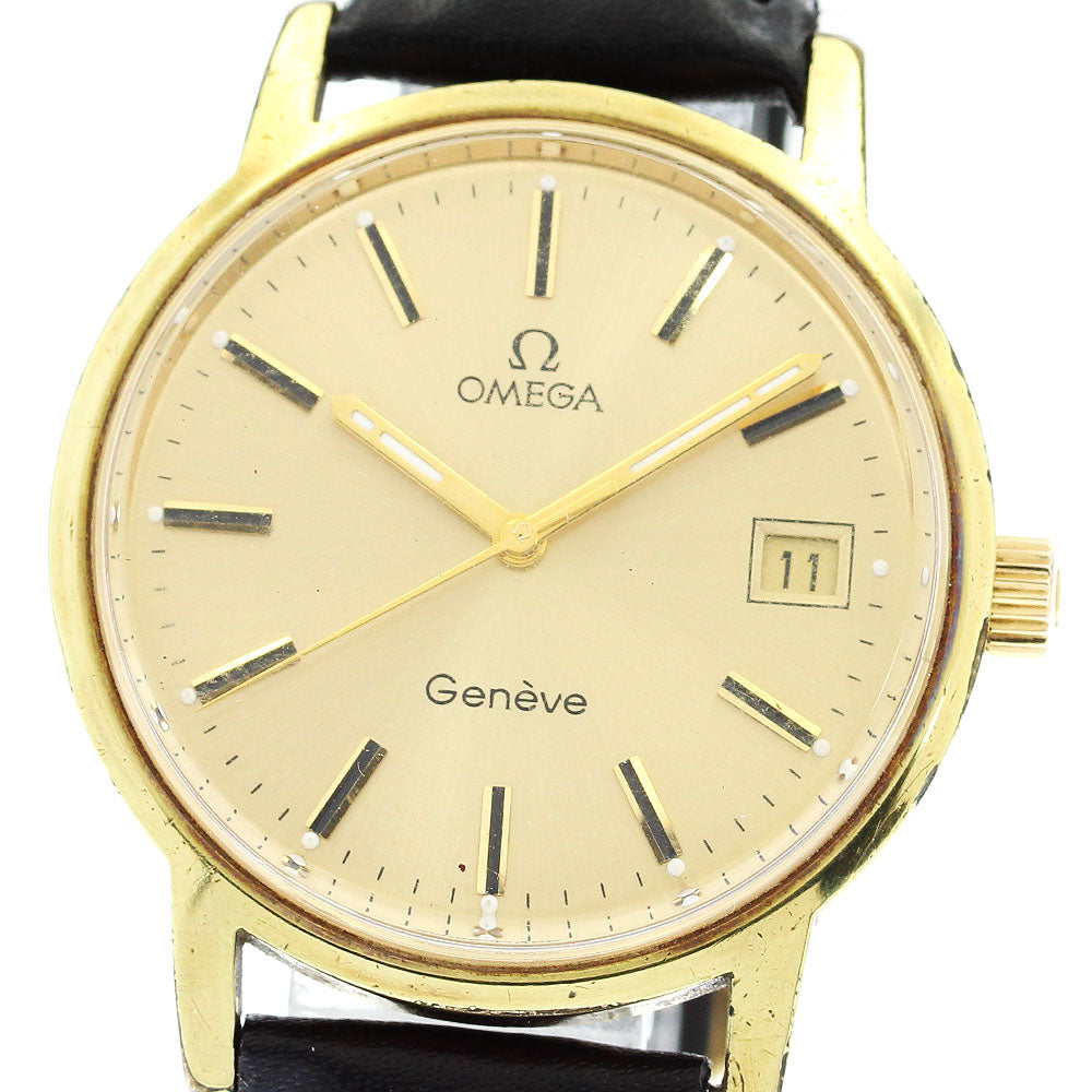 OMEGA Geneve 138.0099 Date Cal.1030 Gold Dial Hand Winding Men's Watch_874826