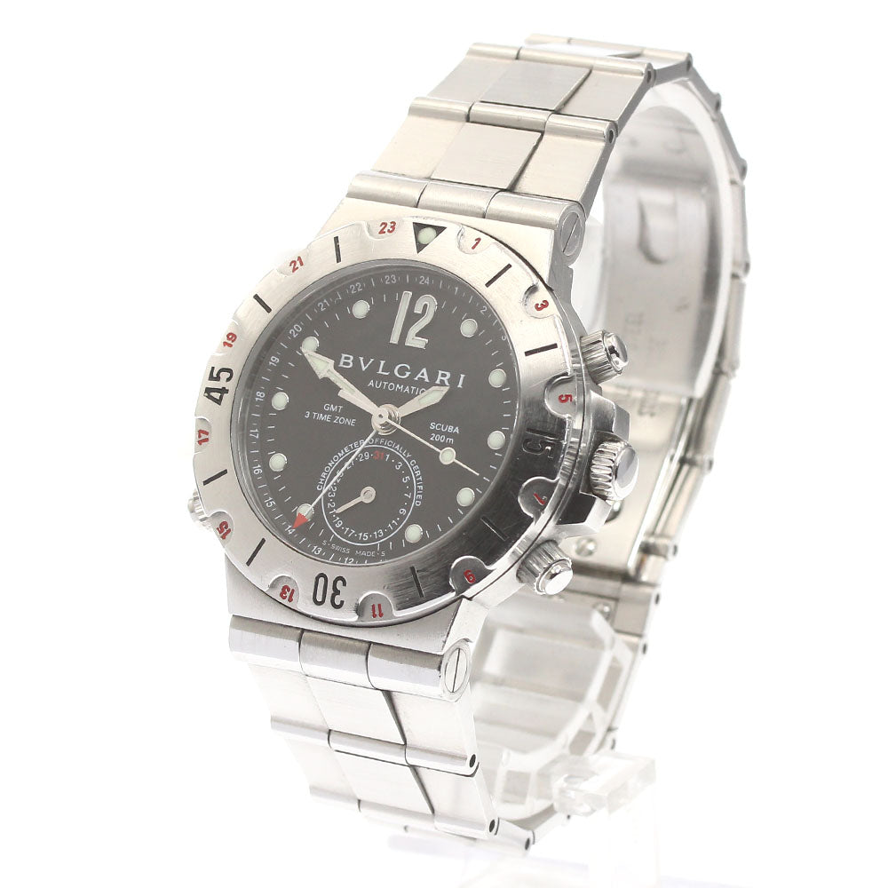 BVLGARI Diagono Scuba SD38SGMT GMT date black Dial Automatic Men's Watch_874908