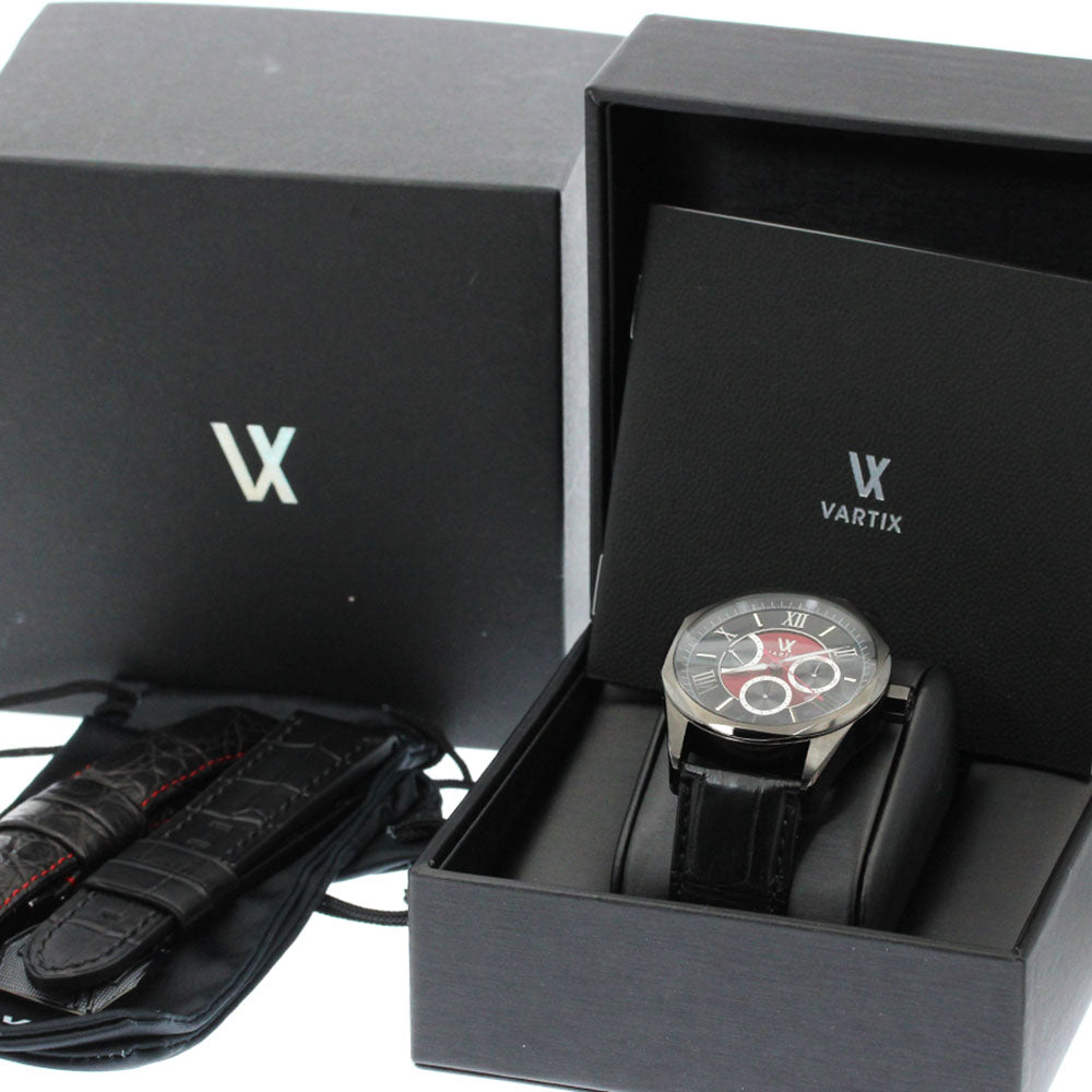 VARTIX ALIVE PR02B Day-Date Power Reserve Black / Red Dial Automatic Men's Watch_874914