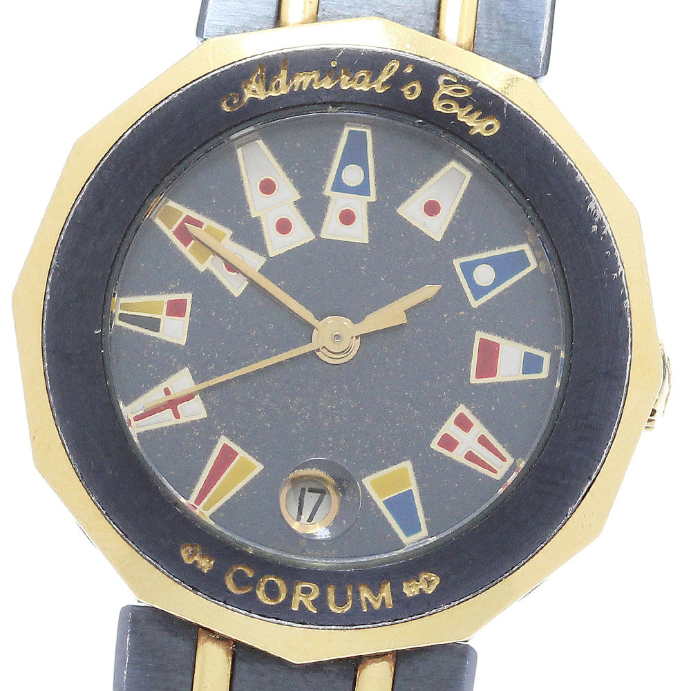 CORUM Admirals cup 39.610.31 V-52 Date Navy Dial Quartz Ladies Watch_875021
