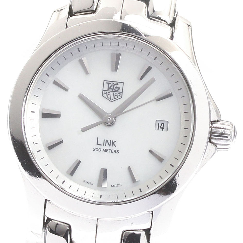 TAG HEUER Link WJF1310.BA0572 Date White Shell Dial Quartz Ladies Watch_875034