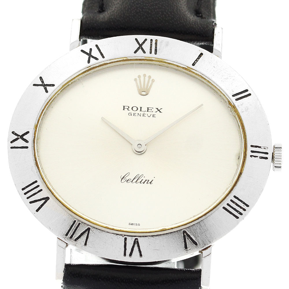 ROLEX Cellini K18WG Cal.1600 Silver Dial Hand Winding Men's Watch_875083