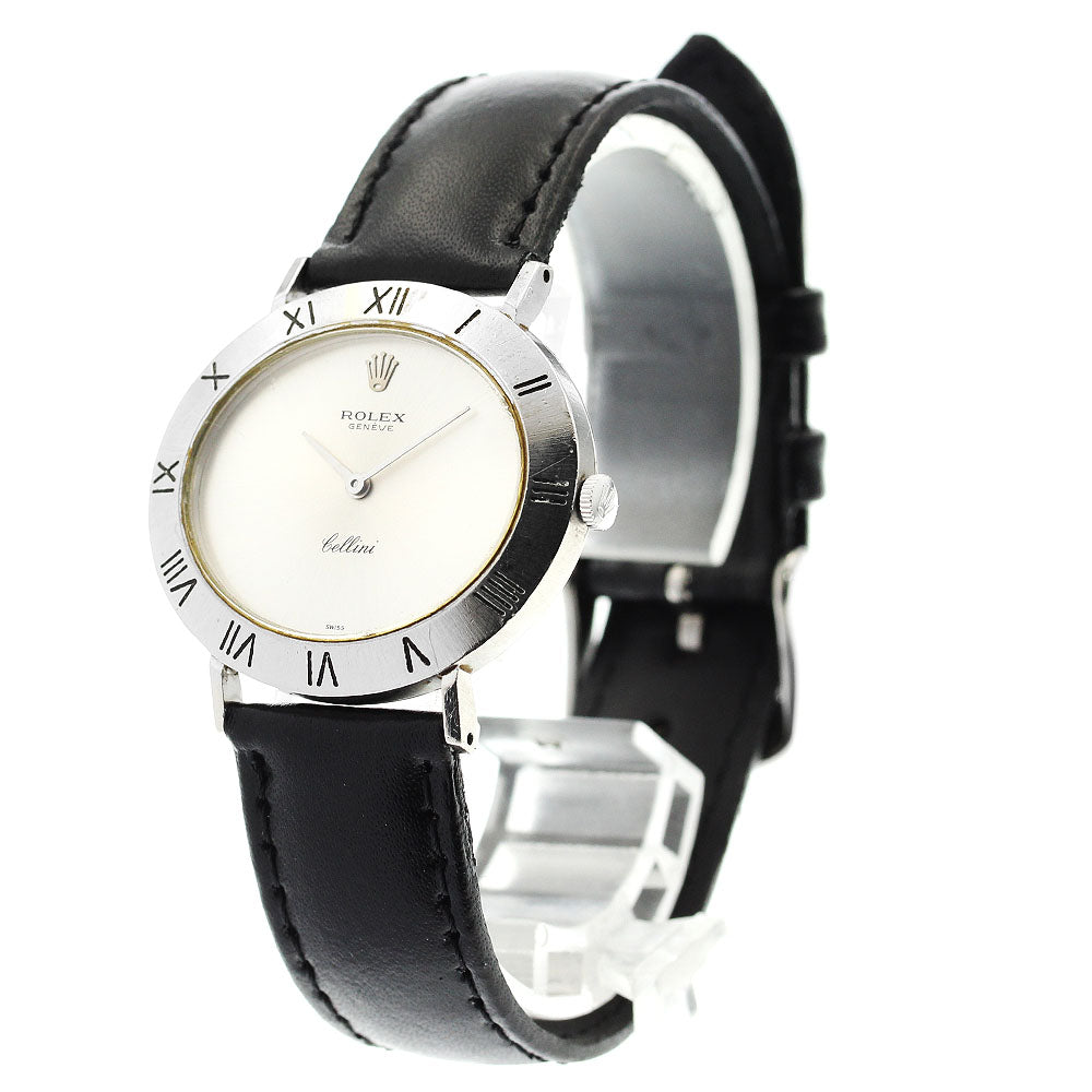 ROLEX Cellini K18WG Cal.1600 Silver Dial Hand Winding Men's Watch_875083