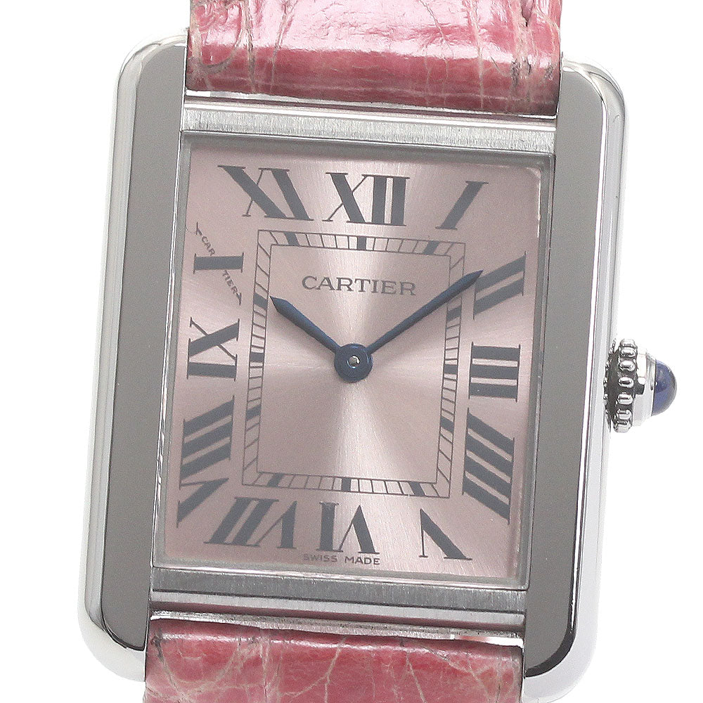 CARTIER Tank solo SM W5200000 pink Dial Quartz Ladies Watch_875107