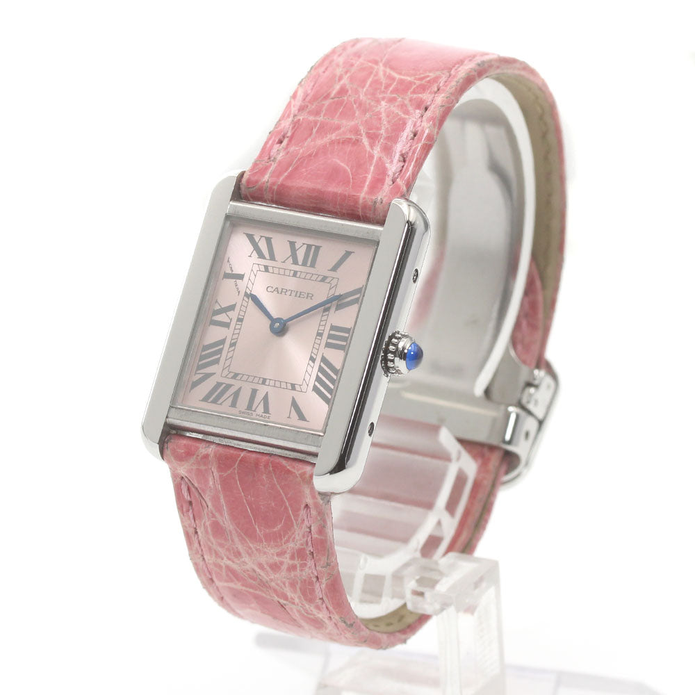 CARTIER Tank solo SM W5200000 pink Dial Quartz Ladies Watch_875107